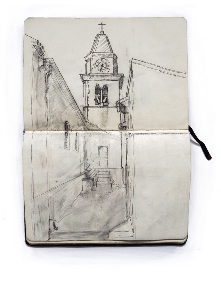 Drawing of a church