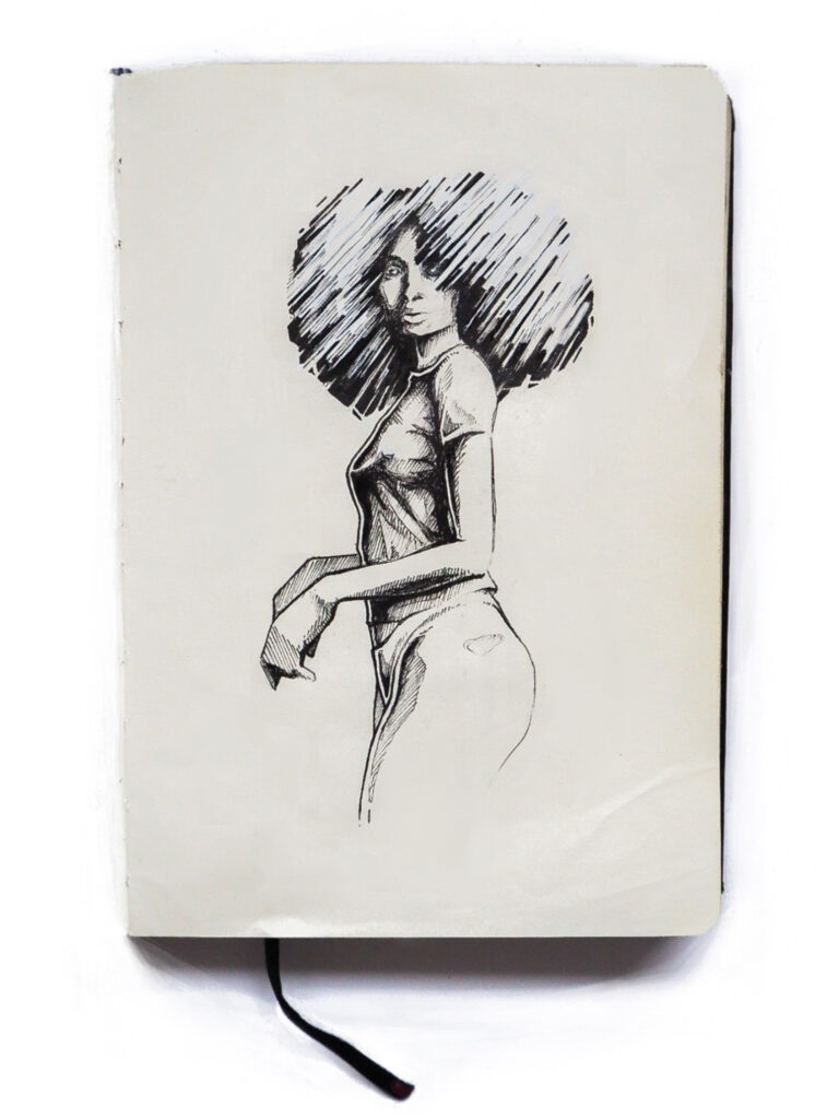 drawing of a woman of colour