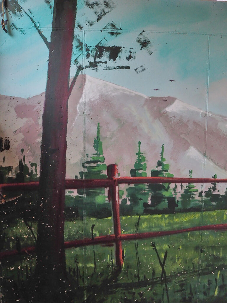 painted tree on a wall